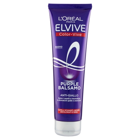 L'Oréal Paris Balsamo antigiallo Color Vive Purple, per capelli schiariti, biondi, grigi, 150 ml